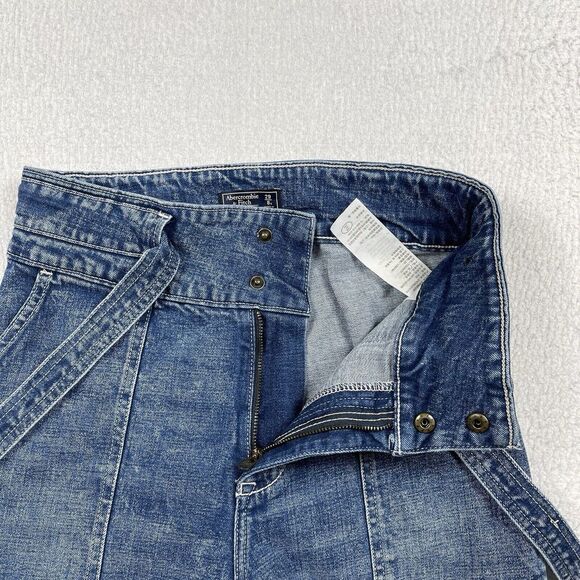Abercrombie & Fitch Jeans Womens 29/8 Blue Denim Ultra High Rise Straight Belted - Picture 4 of 13